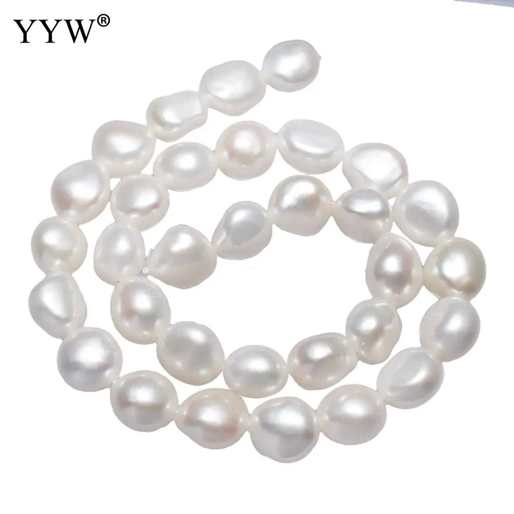 

12-13mm White Cultured Potato Freshwater Pearl Baroque Natural Stone Beads for Bracelets Necklace DIY Gift Jewelry Making 15.7"