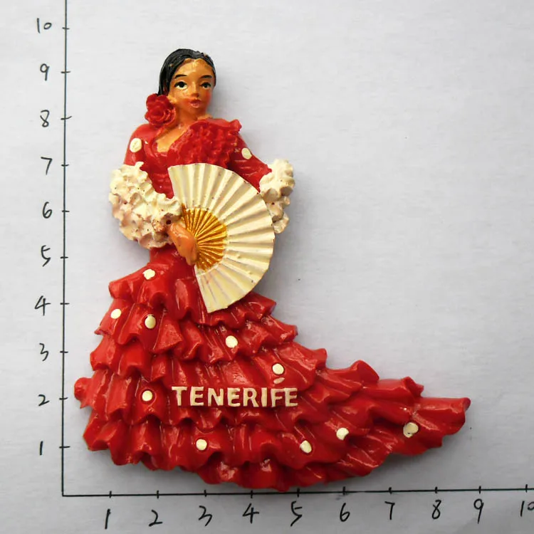 Сувенирный холодильник Испании Tenerife quintessence фламенко девушка магниты на