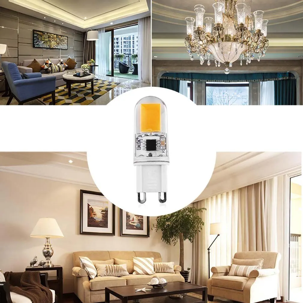 Диммируемая и декоративная G9 COB 9W AC200 240V Светодиодная лампа для хрустальных люстр
