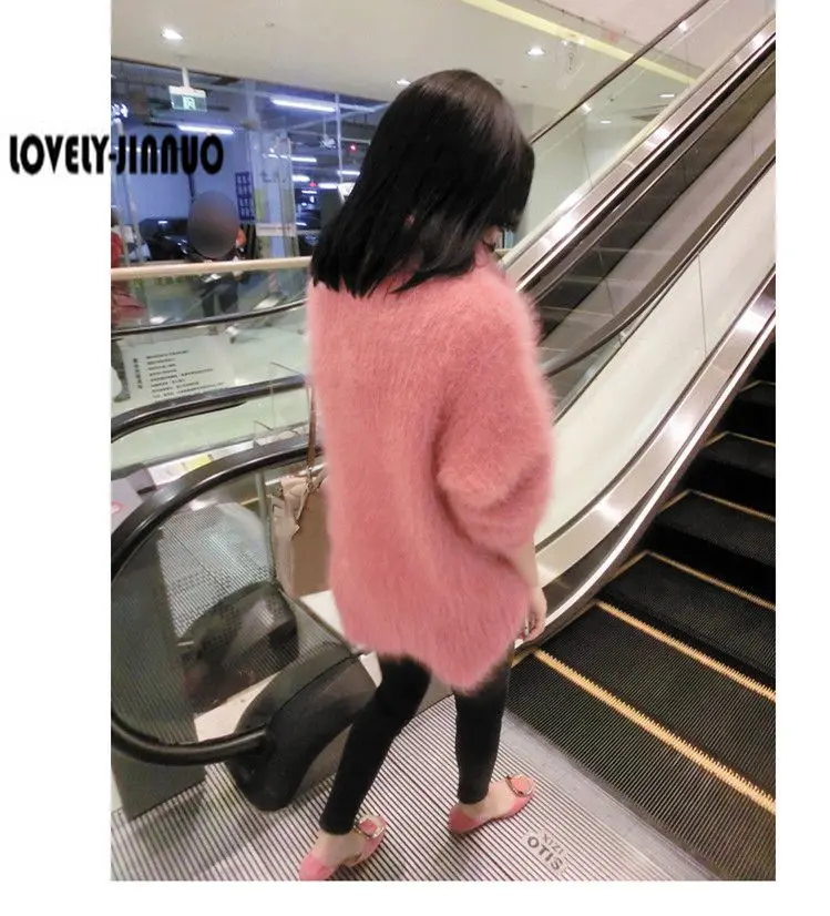 Женский Длинный зимний свитер Коджа толстый свободный с высоким воротником