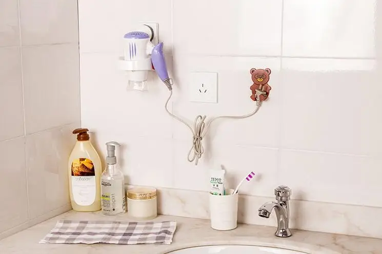 2 шт./компл. симпатичные пластиковые настенные крючки на клейкой основе для