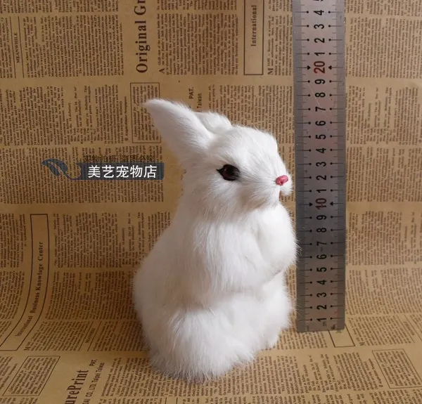 

Simulation white rabbit polyethylene&furs rabbit model funny gift about 11cmx9cmx11.5cm