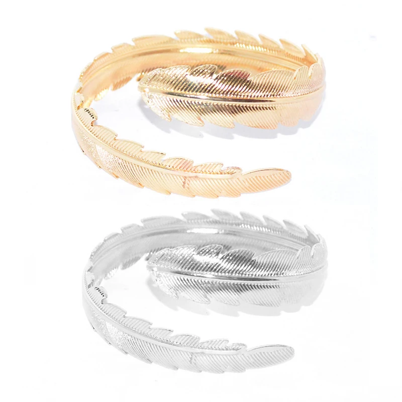 Женский металлический браслет в виде перьев и листьев|bangles fashion|fashion banglebracelets for women