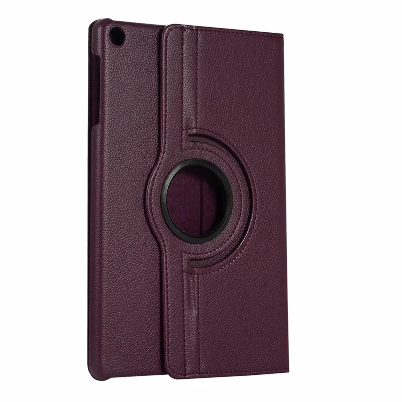 purple 360 Вращающийся чехол для Samsung Galaxy Tab A 10,1 T510 T515 из кожи с зернистой фактурой функцией подставки из искусственной кожи чехол для SM-T510 SM-T515 10,1 дюймов полное покрытие - Цвет: purple