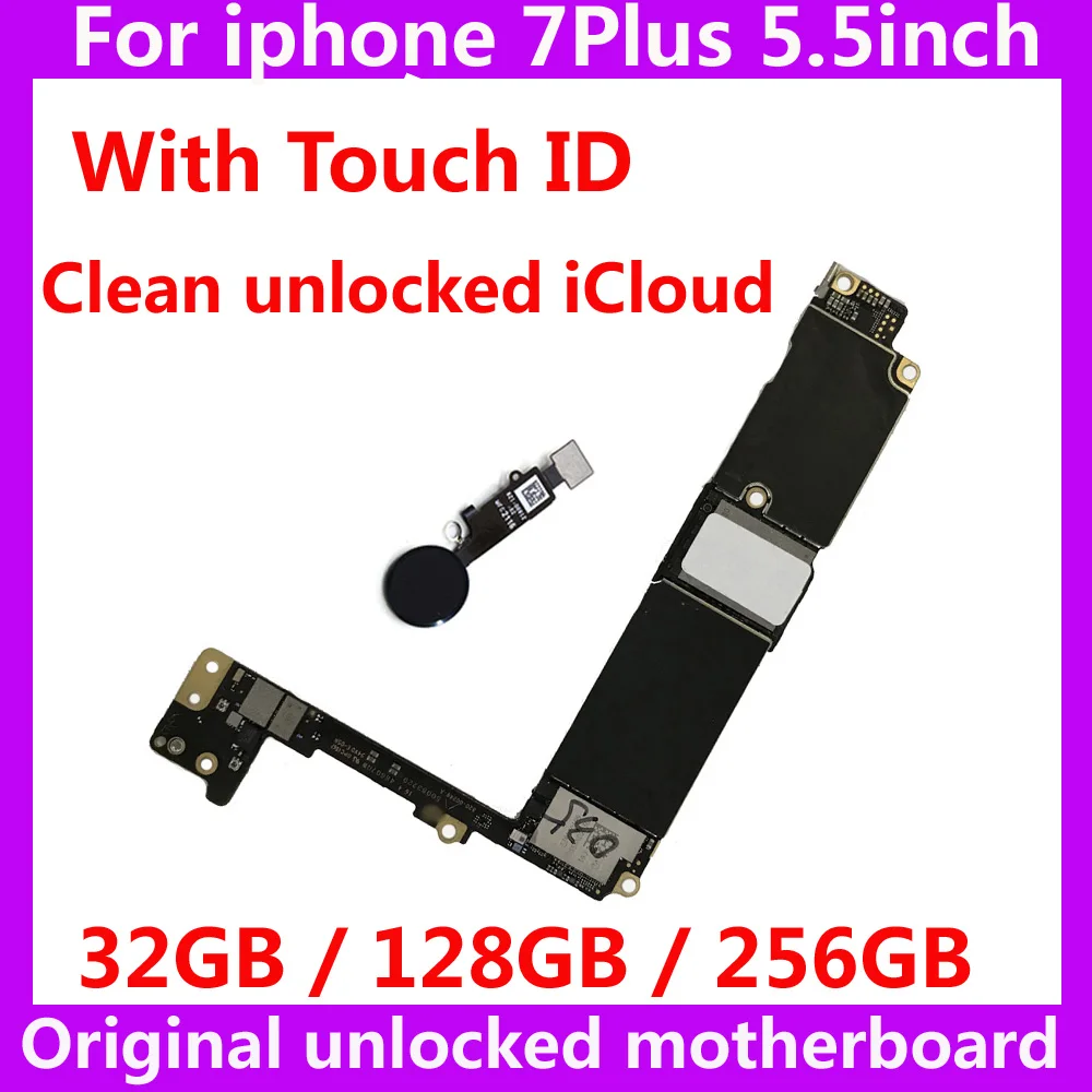Полностью разблокированная материнская плата для iphone 7 Plus + IOS оригинальная с/без