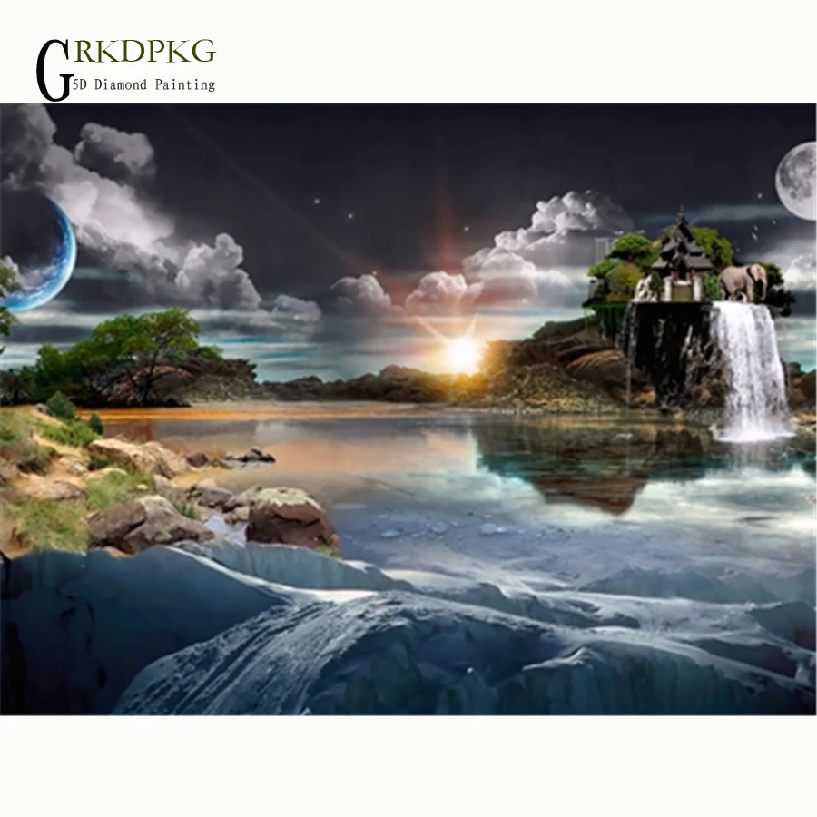 5d алмазная картина рассвет пейзаж полная дрель квадратная Алмазная вышивка