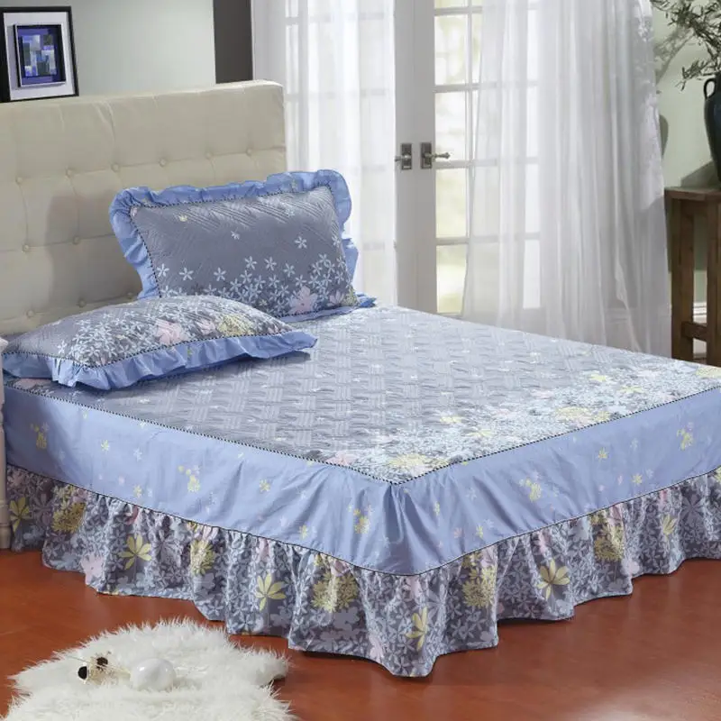 Стеганый толстый на двуспальную кровать близнец queen King size постельный комплект простыней на кровать наматрасник Pad двойной один размер покрывало 120/150/180X200 см - Цвет: Bed skirt 8