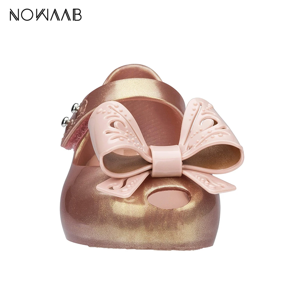 Mini Melissa Ultragirl IX оригинальные прозрачные сандалии для девочек детские сандалии с бантом детская пляжная обувь Нескользящая Мелисса для малышей