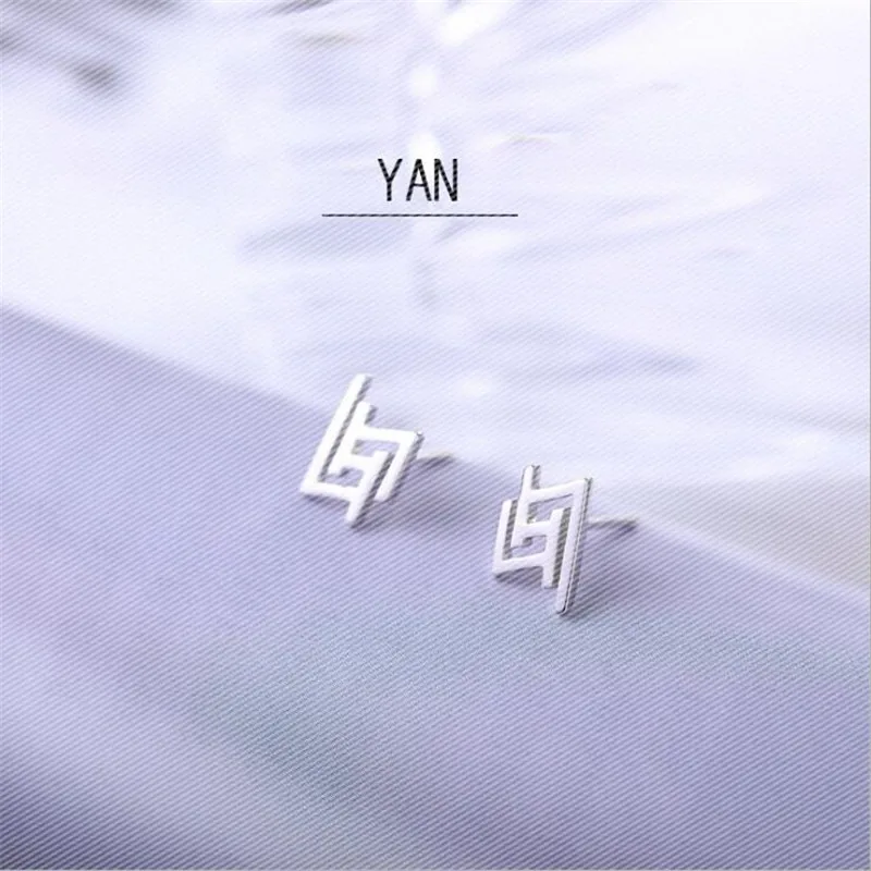 

Новые популярные модные изысканные серьги-гвоздики из стерлингового серебра 925 пробы с простой полой необычной геометрической формы SE594