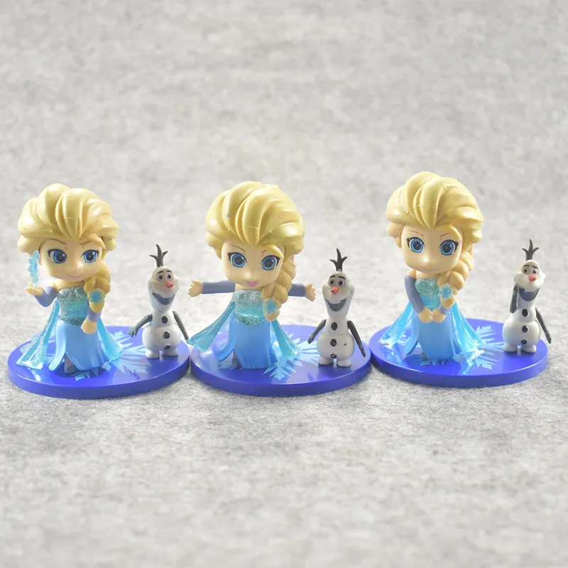 Disney Frozen 3 компллот 5 9 см милый Q Veresion Принцесса Эльза И Олаф фигурки ПВХ аниме