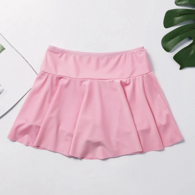 

Summer Beach Conservative Swimming Pants Pure Color Mini Shorts Skirt Design anti-walking Breathable Clothes