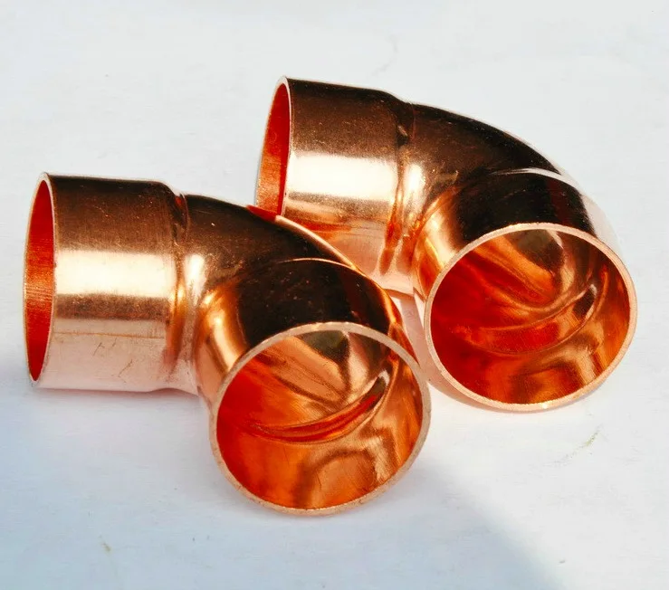 

Inner Diameter:12mm Thickness:0.7mm International standard Copper Welding Elbow Pipe 90 Degrees