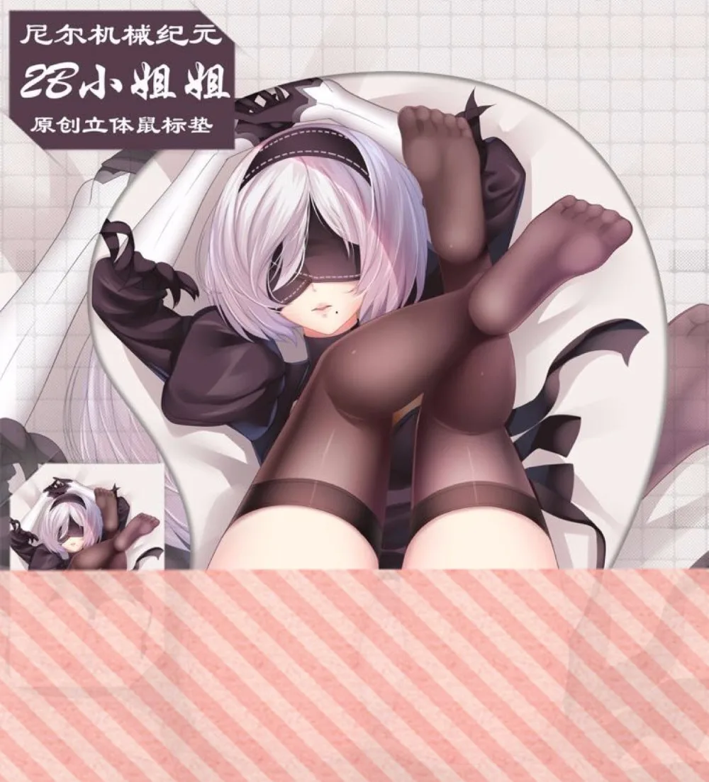 NieR: Automata 2B 3D коврик для мышки с аниме игровой упор запястья Оригинал 2WAY|Коврики