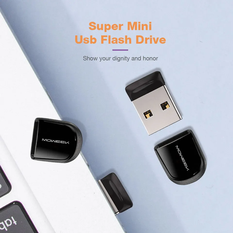 Moweek Super Mini USB Flash 128 Гб 64 ГБ 32 ГБ миниатюрный флэш-накопитель 16 ГБ 8 ГБ 4 ГБ Флешка флеш-диск USB 2,0 USB флешка для автомобиля