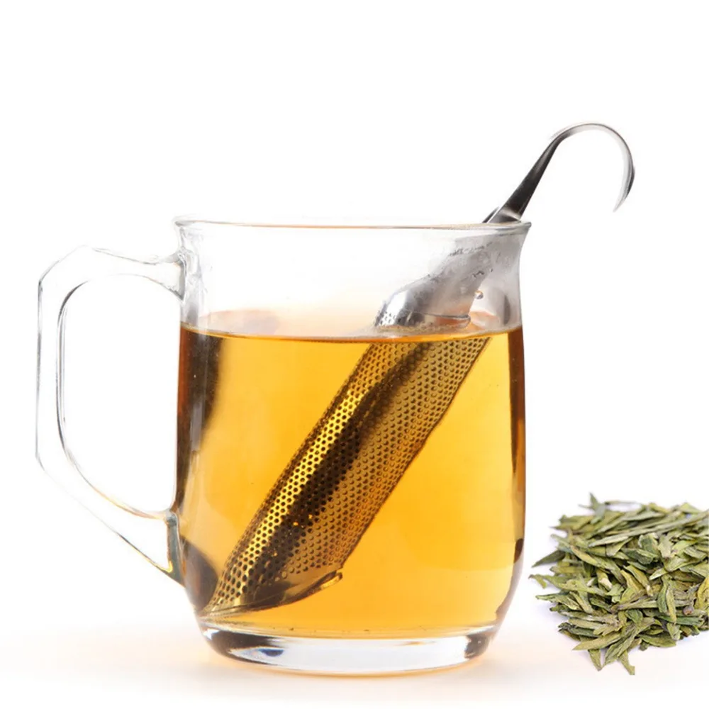 Stainless steel silver pipe teapot tea infuser strainer long handled tablespoon teaspoons mesh spoon filter infusers | Дом и сад