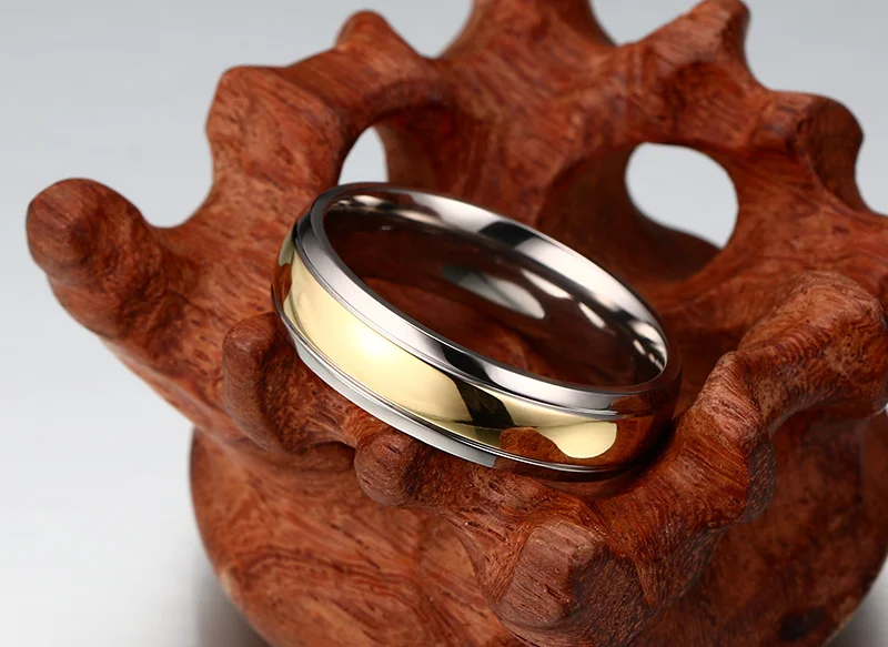 Vnox Титан Кольца для Для женщин Свадебные украшения Элегантный золотой цвет