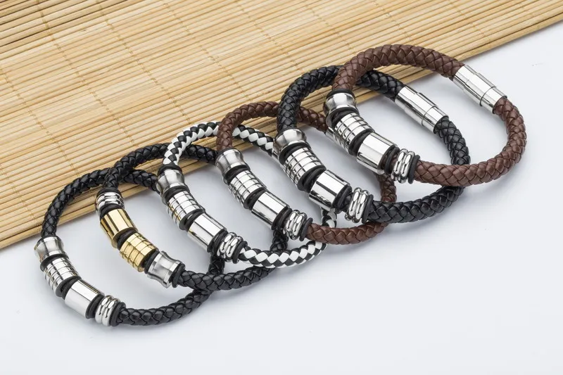 Лучшие брендовые роскошные мужские браслеты из натуральной кожи модные женские