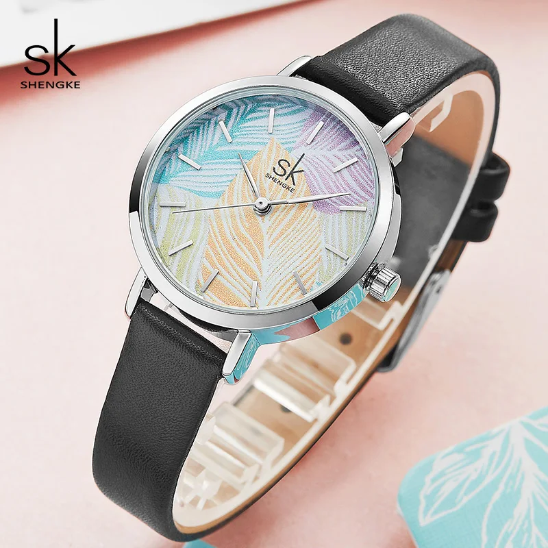 

Shengke Watches Women Brand Ladies Fashion Leather Watches Reloj Mujer 2021 SK Creative Quartz Watch Best Gifts For Women #K8057