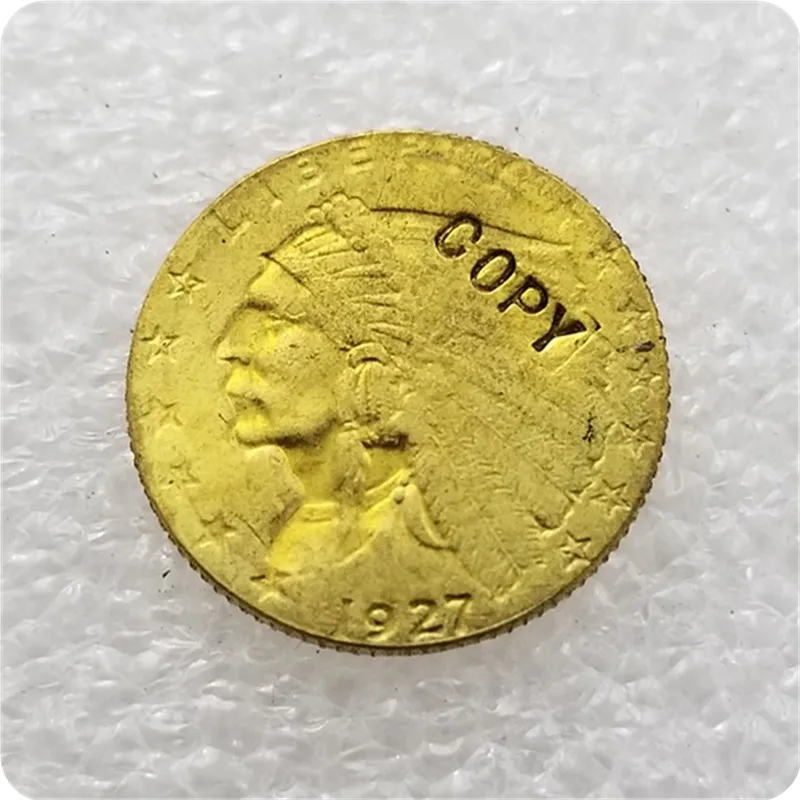 США 1908-1929$2,50 индийская голова четверть орел золотые монеты копии монет - Цвет: 1927