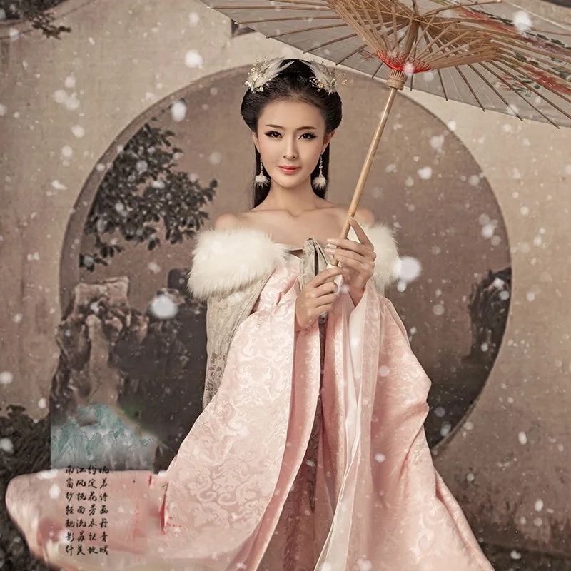 Yao Tiao женский Hanfu меховой воротник костюм и плащ фото дом костюм для тематической фотографии китайская принцесса представление Hanfu