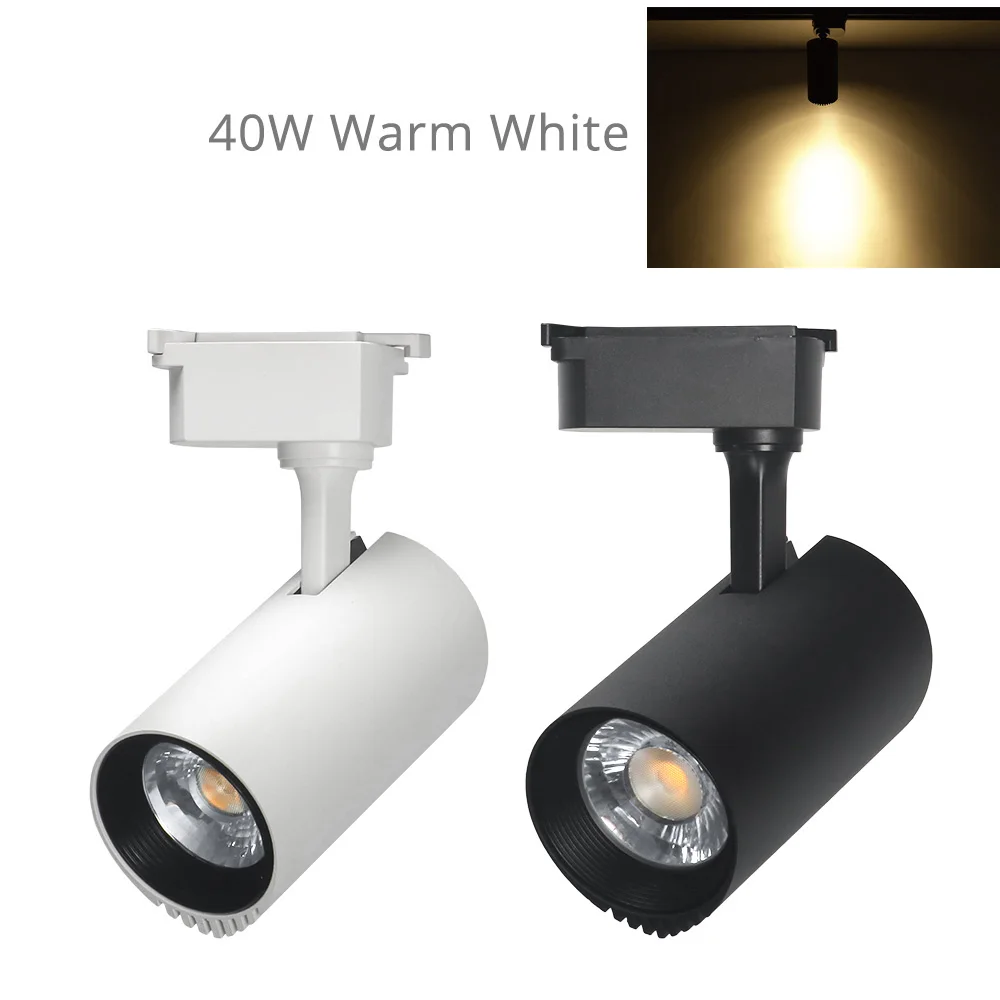 40W Wram White Современный трек-светильник 40 Вт светодиодный алюминиевый рельсовый Точечный светильник s лампа магазин одежды выставочный зал Железнодорожный Точечный светильник 110 В/220 В/230 В/240 В - Испускаемый цвет: 40W Wram White