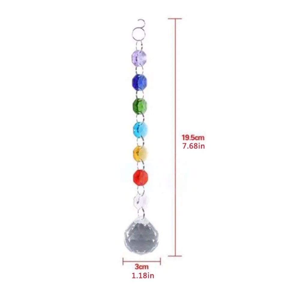 DIY Висячие красочные Восьмиугольные бусины хрустальные Suncatcher световая гирлянда