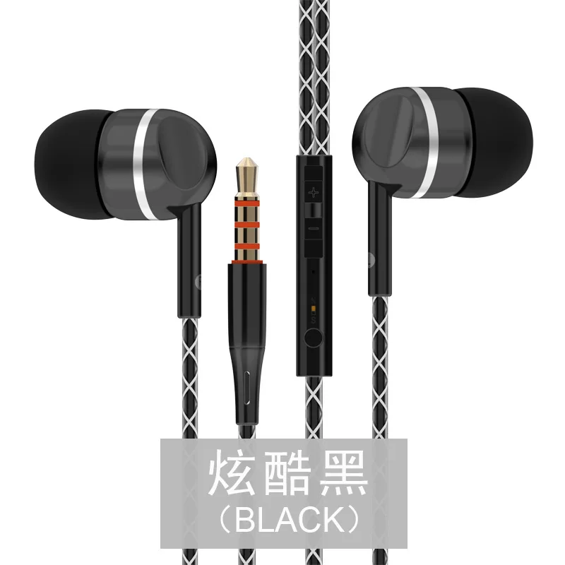 New Universal 3.5mm Earphone With Microphone Phone Wired Sport In-ear Noise Cancelling Earphones Stereo Bass Earbud | Электроника
