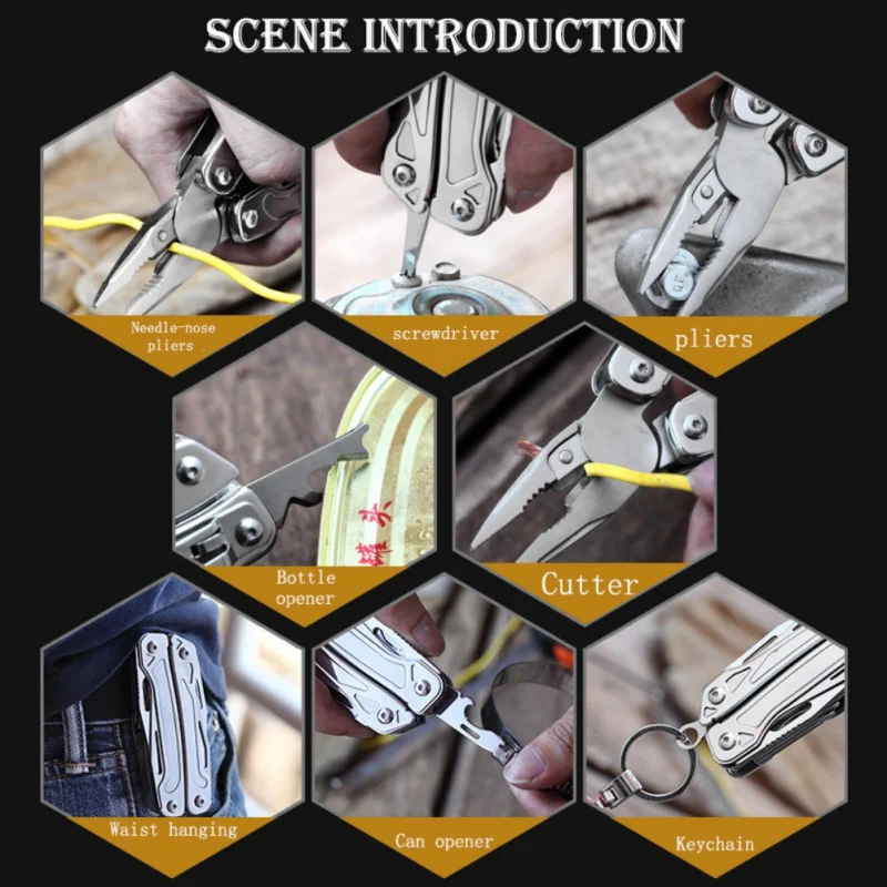 Многофункциональные плоскогубцы из нержавеющей стали для повседневного