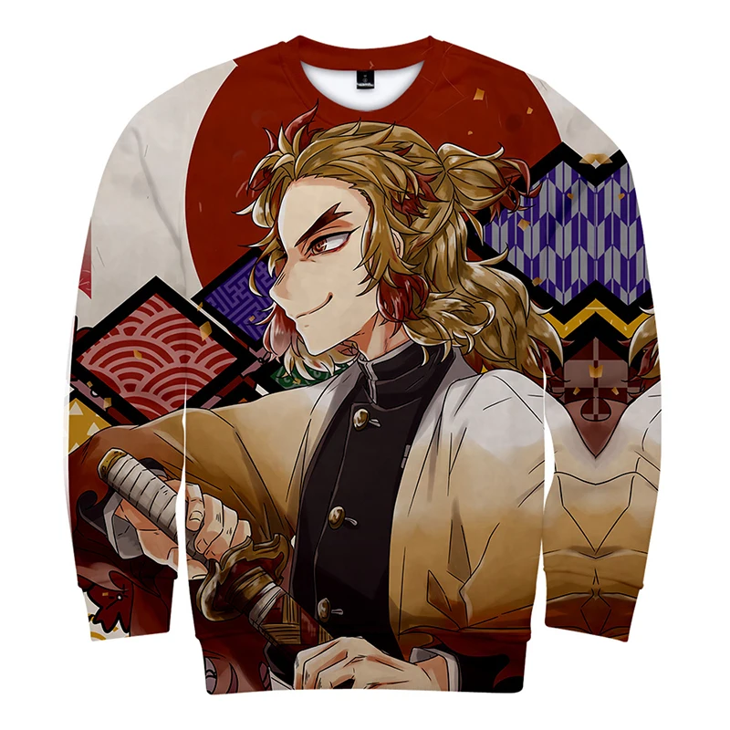 Толстовки с 3d принтом пуловер японское аниме лезвие призрака модные мужские и