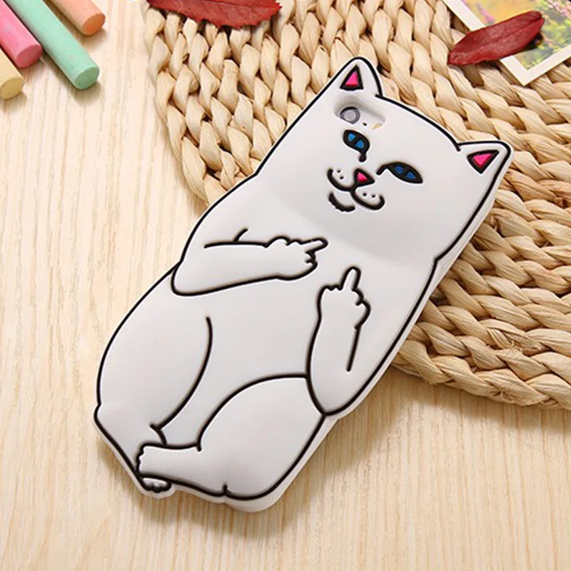 NEW Fashion 3D Cartoon lovely Soft Rubber Silicon Cat Cover boy girl phone case cover for iPhone 5 5S Shell Para Housing |