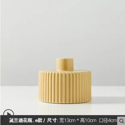 1 Нордическая Morandi керамическая ваза декорация Гостиная Искусство Цветок композиция сушеный цветок Креативный орнамент плагин ветер небольшая ваза - Цвет: 1