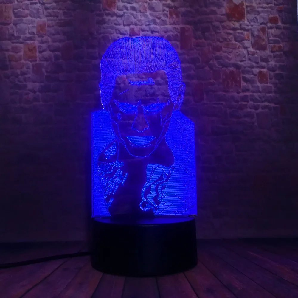 DC Hero крутой отряд самоубийц клоун Джокер 3D LED 7 цветов изменение ночник фигурка