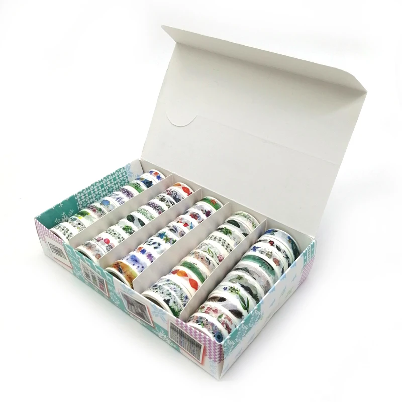 50 шт./компл. лента Washi Deco de Noel Washitape Рождество Papelaria клейкая лента перо фарфор Винтаж цветок Fita Adesiva