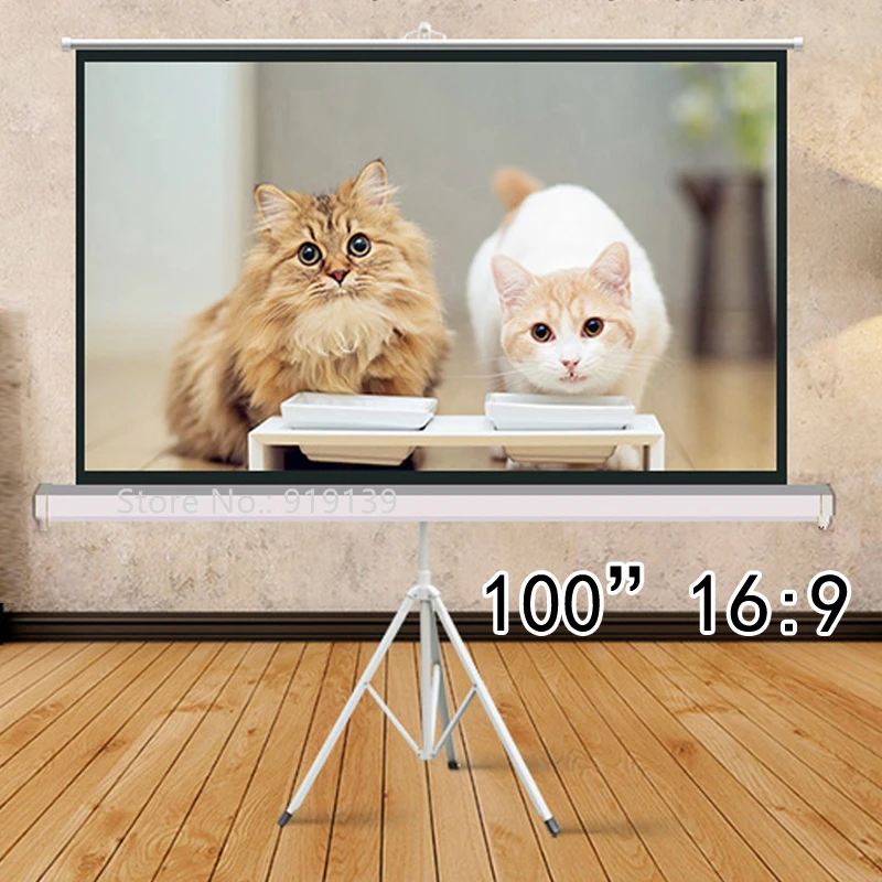 Портативный проектор HD 100 &quotдля помещения и улицы 16:9 проекция Выдвижная складная