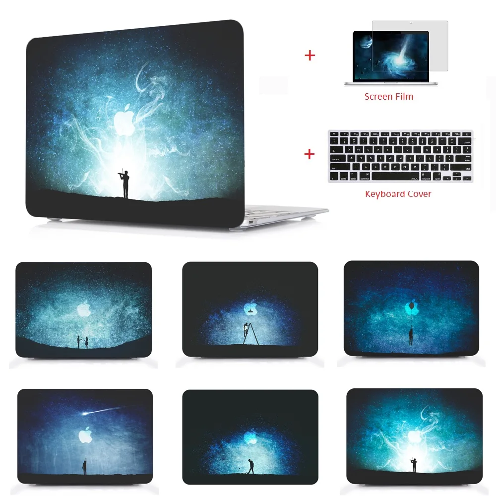 Для Macbook Air 11 13 Pro 15 Retina 12 Touch Bar пластиковый жесткий чехол для ноутбука + клавиатуры