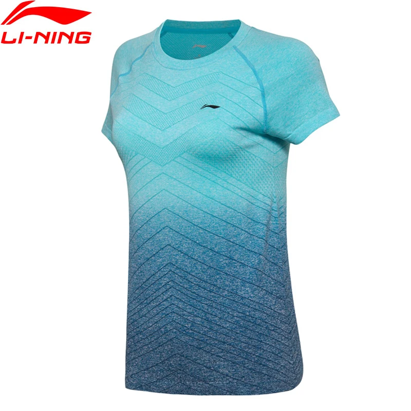 Li-Ning Женские однотонные Тканные футболки для бадминтона дышащая футболка для фитнеса соревнования Топ комфортная подкладка Спортивная футболка AAYN048 CAMJ18