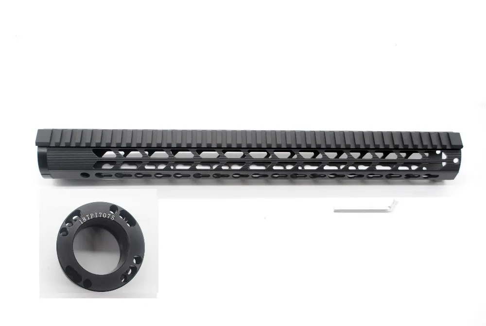 TirRock 17 дюймов. 308/7. 62 LR-308 Keymod Handguard Rail Free Float Picatinny Mount system Сверхлегкий анодированный, черный, алюминиевый