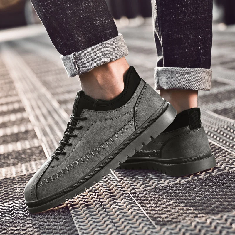 Men's Spring Genuine Leather Sneakers 2019 Waterproof Moccasins Antiskid Shoes Zapatillas de deporte Comfortable Walk | Обувь