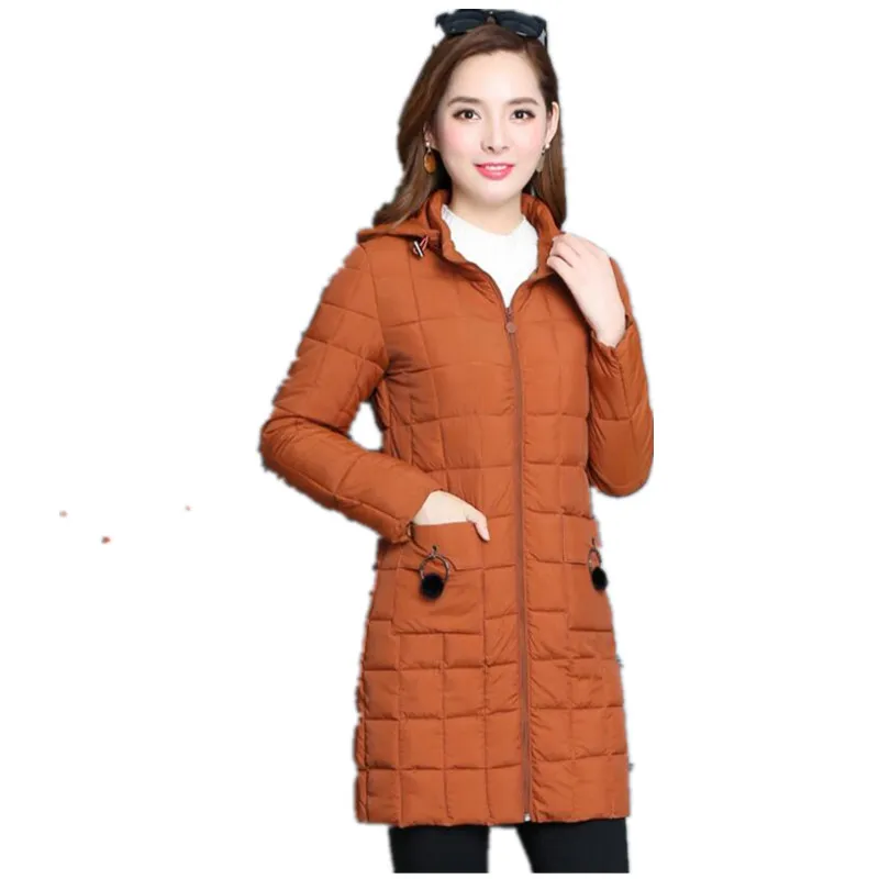 Зимняя куртка, Женская парка, хлопковая зимняя куртка для женщин, большие размеры 5XL, длинные тонкие парки с капюшоном, осеннее пальто, женская верхняя одежда G138