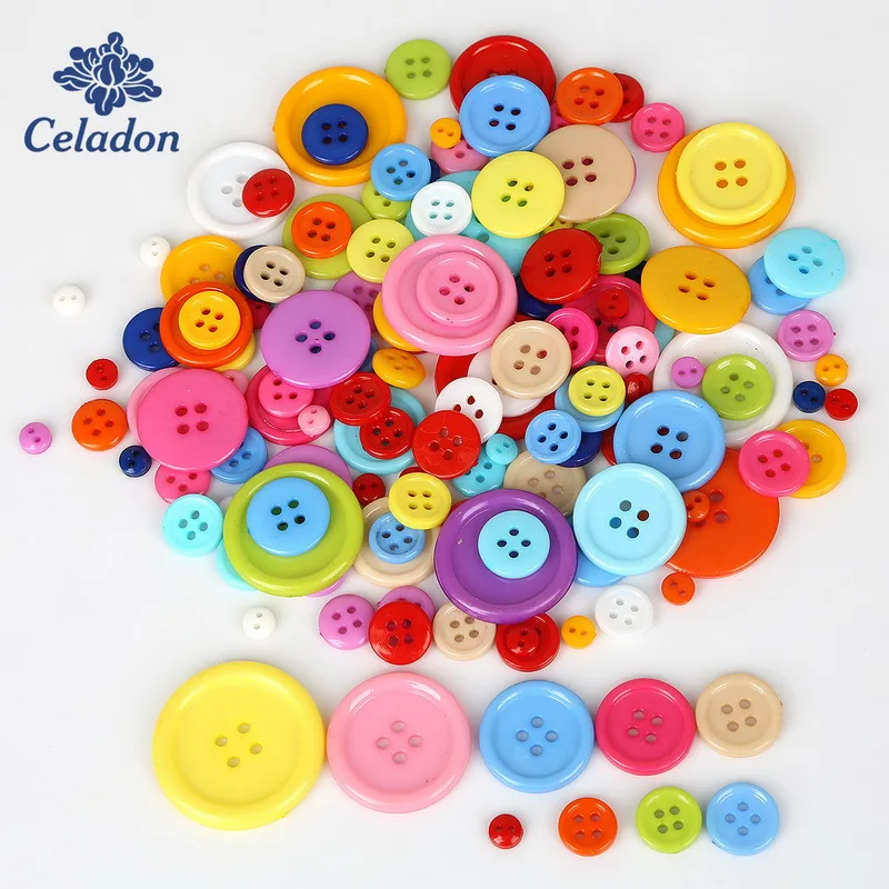 Круглые резиновые пуговицы для одежды кукол поделок аксессуаров 4 отверстия