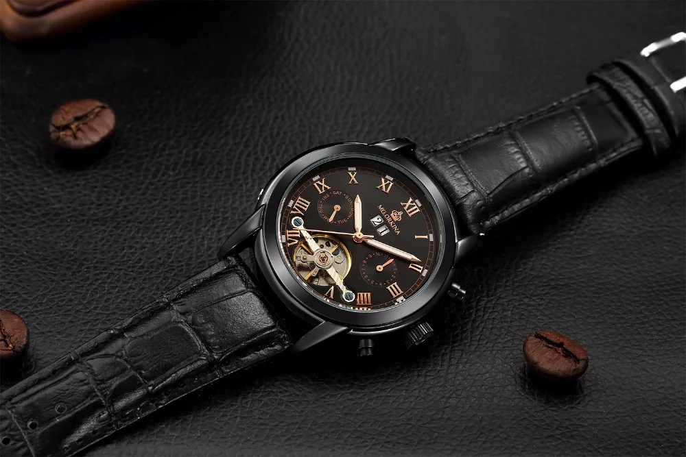 MG. ORKINA MG Tourbillon, автоматические часы, Роскошные, золотые, механические, с автоматическим заводом, с датой, наручные часы для мужчин, montre automatique homme