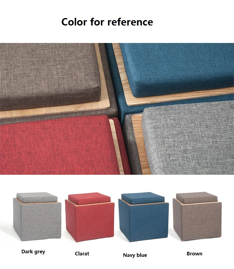 Твердый деревянный табурет для хранения тканевый обуви многофункциональный в