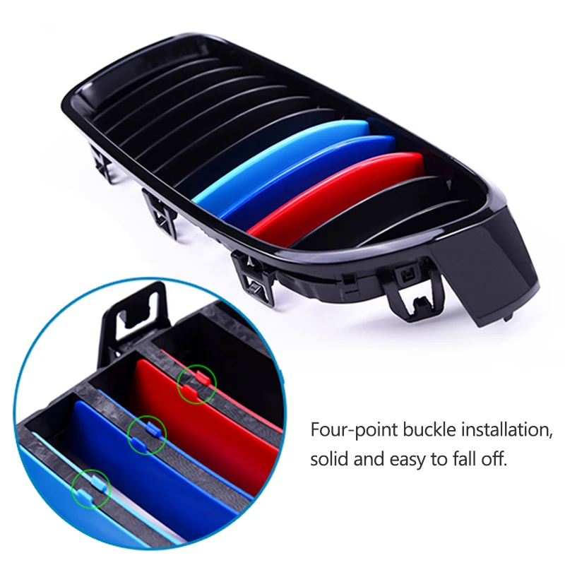 

For 2003-2011 BMW 1 series E87 E81 E82 E88 116 118 120 130 135 M Sport Front Grille Trim Decoration Strips grill Cover Stickers