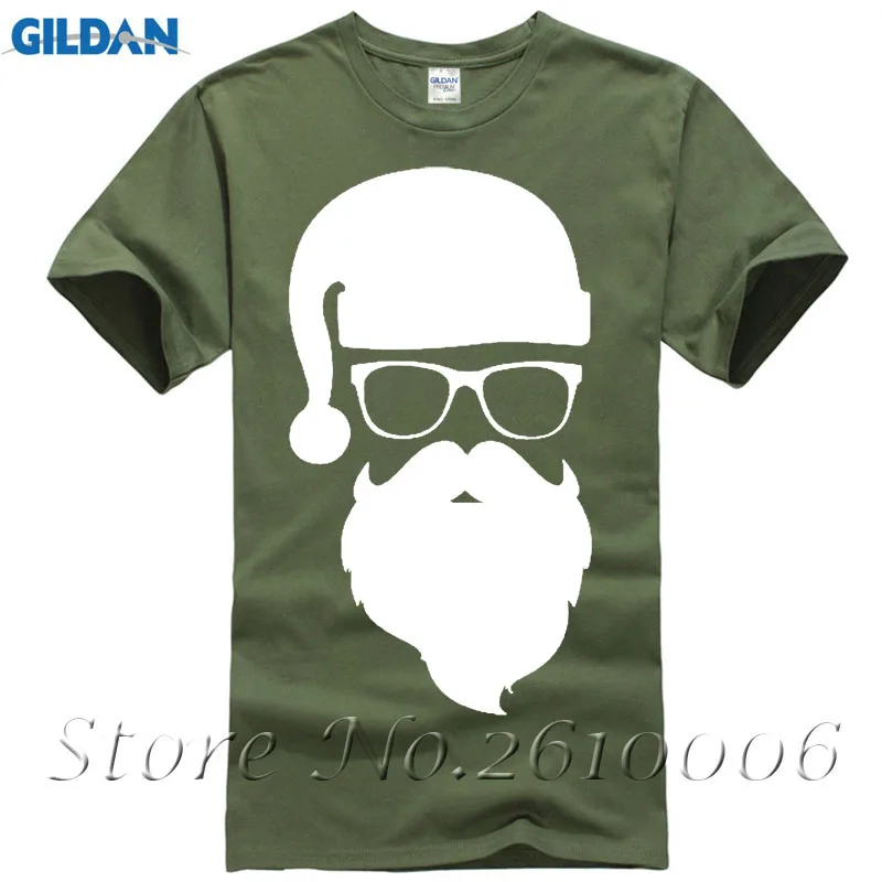 Санта Клаус с солнцезащитные очки Для мужчин О-образным вырезом Футболка