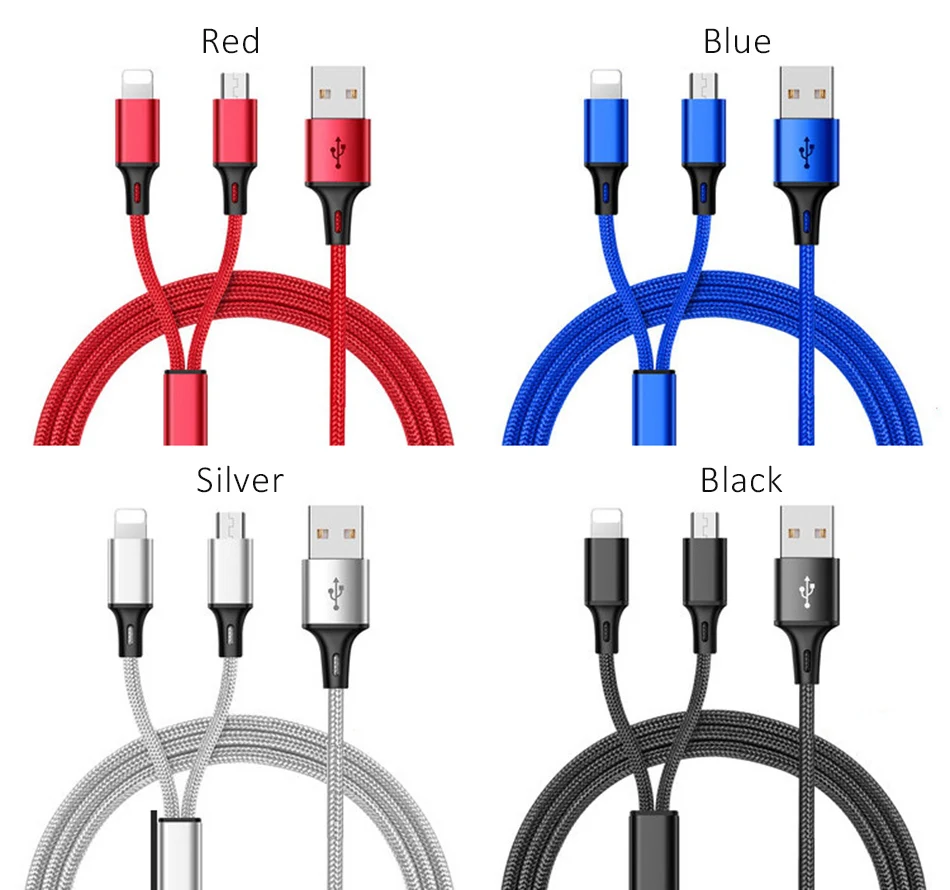 NOHON 2 в 1 USB B 8 контактный кабель для зарядки освещения для Iphone X 8 7 6 6S 5 XS MAX Micro USB для samsung S7 S6 huawei кабель зарядного устройства