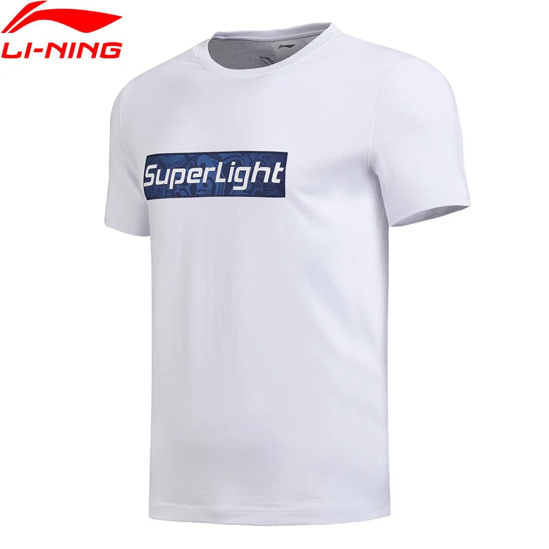 Мужская Спортивная Футболка Li Ning дышащая футболка из 100% хлопка с принтом на