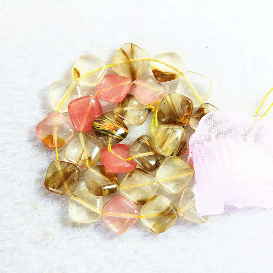 Модный арбузный турмалин 14х14 мм диагональный квадрат бусины для