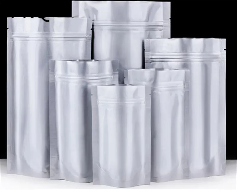 7 sizes Silver Zipper Stand Up Bags Aluminum Foil Zip Lock Bag Heat Sealing Packaging Tea/Cookie Storage Pouch 5pcs | Дом и сад