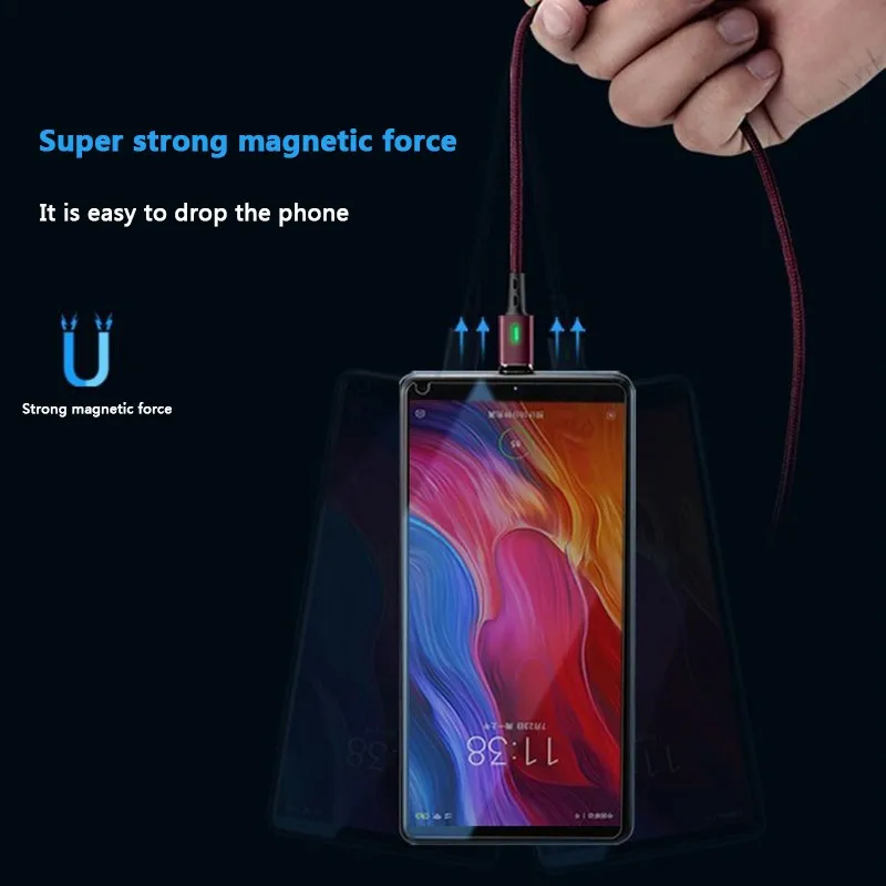 1 м 3 А USB Магнитный зарядный кабель для iPhone usb type c Micro USB 3 в 1 Магнитный зарядный кабель для iPhone X XR 8 7 6
