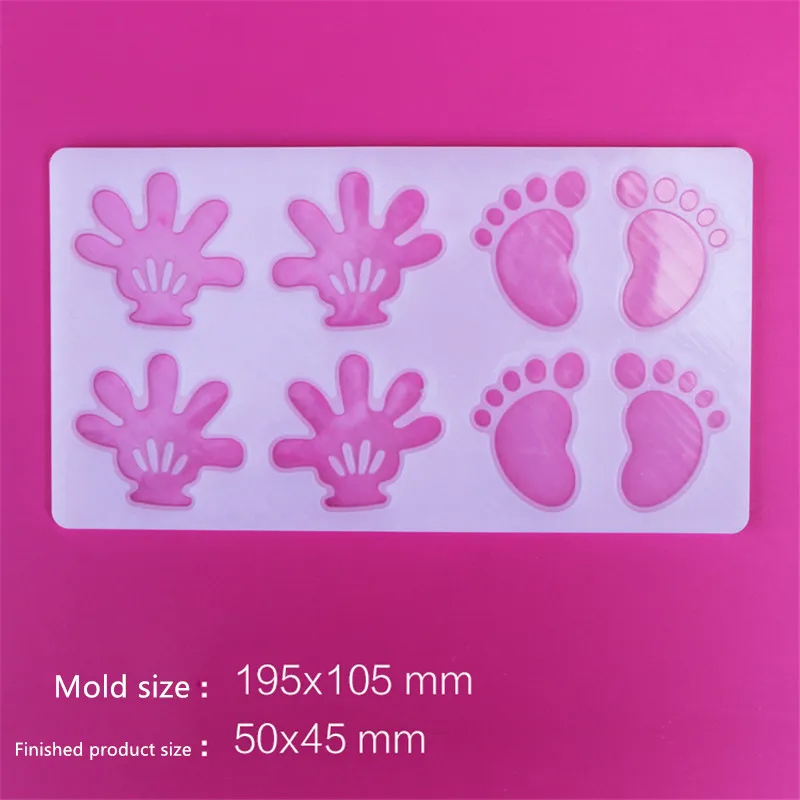 Горячие маленькие руки ноги шоколада конфеты Jello 3D силиконовые формы день